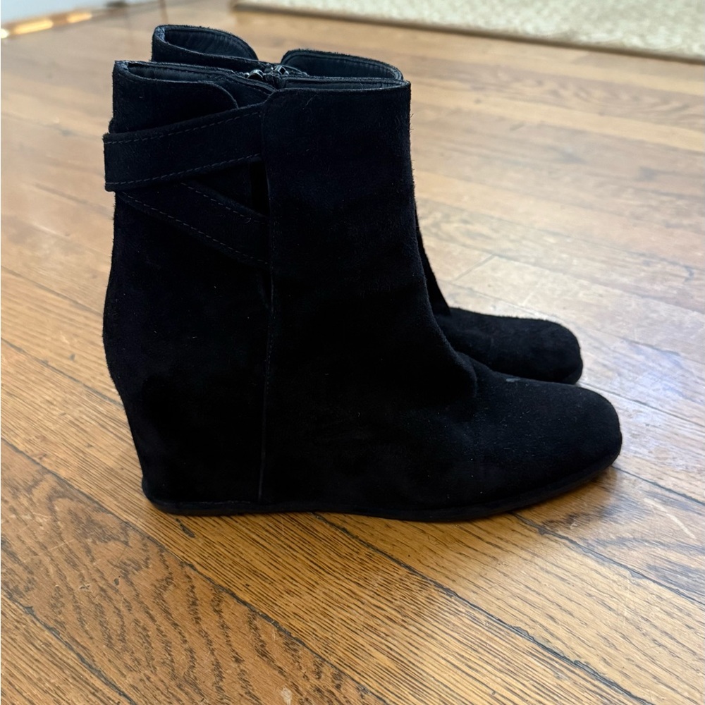 Stuart Weitzman Black Suede Ankle Boots